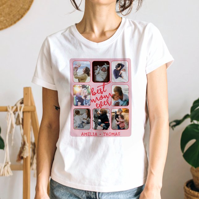 Bästa mamma någonsin Foto Collage T Shirt (Skapare uppladdad)