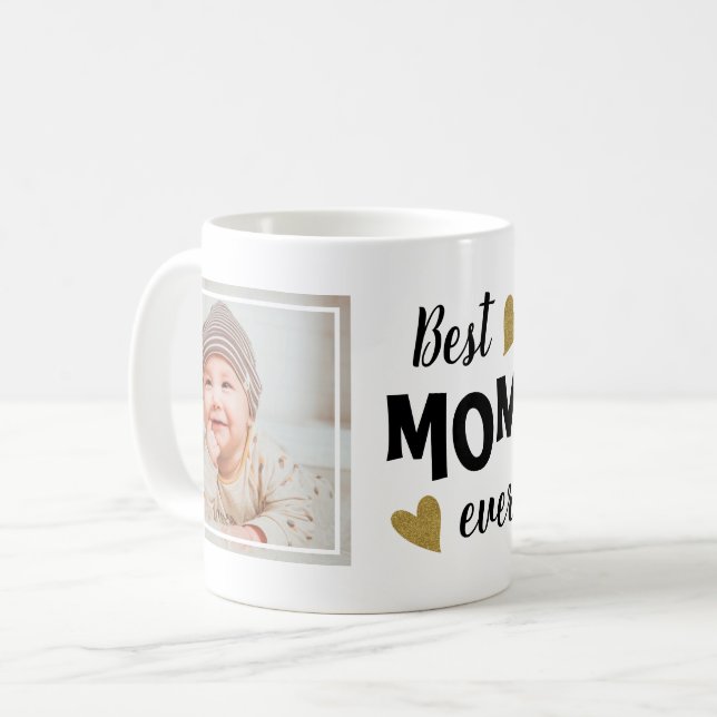 Bästa Mamma någonsin-foto Kaffemugg (Framsida vänster)