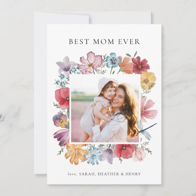 Bästa mamma någonsin Foto-kort Kort (Framsida)