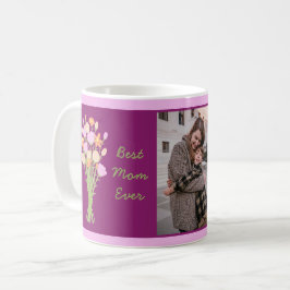 Bästa mamma någonsin foto & moderna blommor Mors d Kaffemugg
