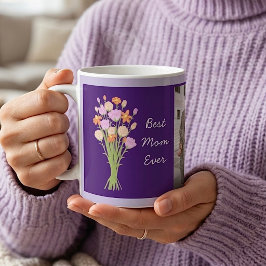 Bästa mamma någonsin foto & moderna blommor Mors d Kaffemugg