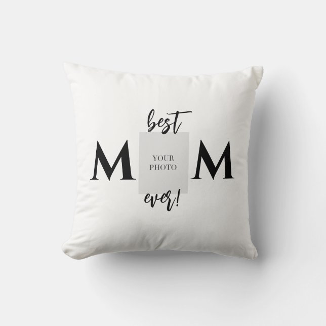 Bästa Mamma någonsin-foto och text-Mors dag Kudde (Framsida)
