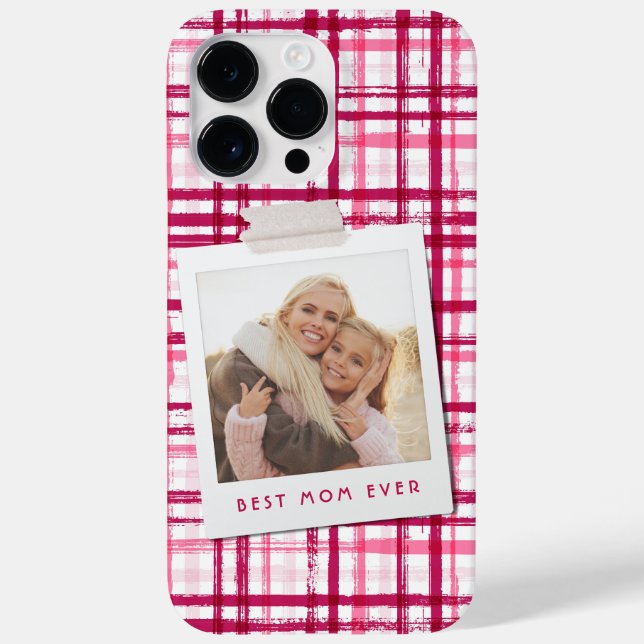 Bästa mamma någonsin Foto Söt modern röd rosa möns (Baksida)