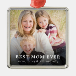 Bästa Mamma någonsin-fotojul Julgransprydnad Metall