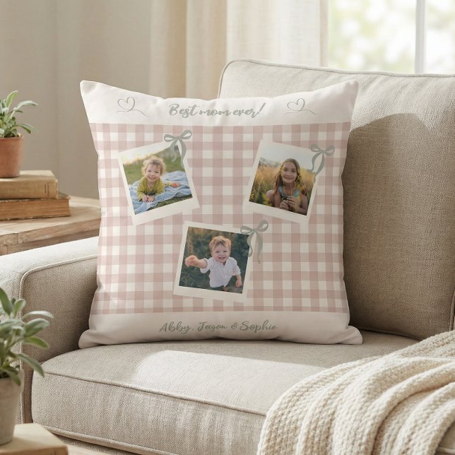 Bästa mamma någonsin fotokollage kudde (Skapare uppladdad)