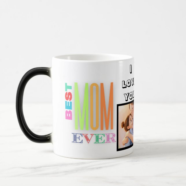 Bästa Mamma någonsin Fotokollage & Namn Magisk Mugg (Vänster)