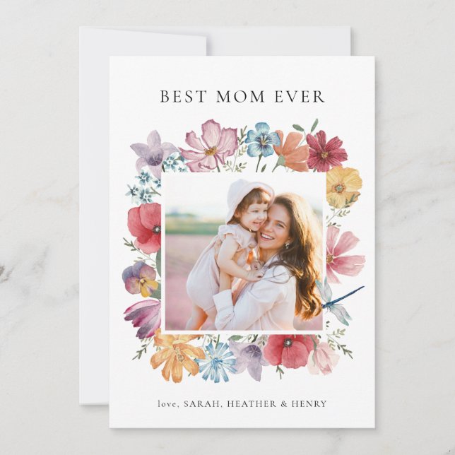 Bästa Mamma någonsin-fotokort Kort (Framsida)