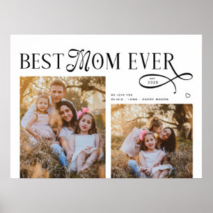 Bästa mamma någonsin Fotos Hjärtat Mors dag-presen Poster