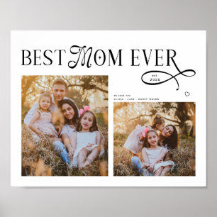 Bästa mamma någonsin Fotos Hjärtat Mors dag-presen Poster