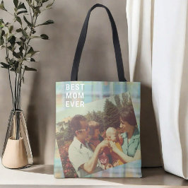 Bästa Mamma någonsin-fotot-anpassningsbarna keepsa Tygkasse