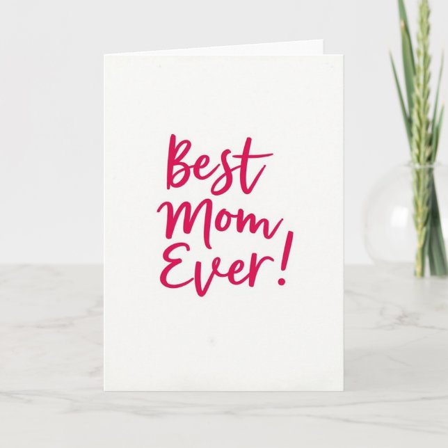Bästa mamma någonsin fuchsia Scriptkort Kort (Framsida)