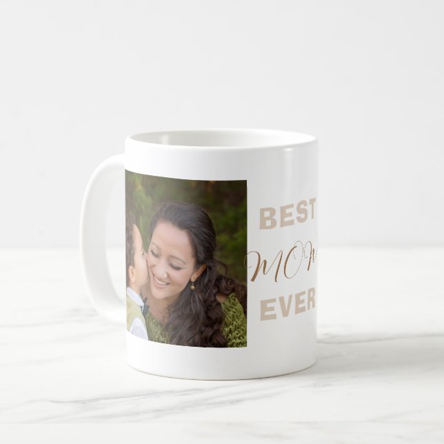 Bästa mamma någonsin Fullt Photo Personlig Coffee  Kaffemugg (Framsida vänster)