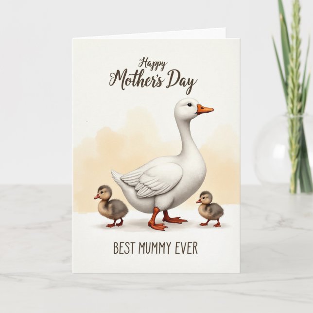 Bästa Mamma Någonsin Gåskort Kort (Framsida)
