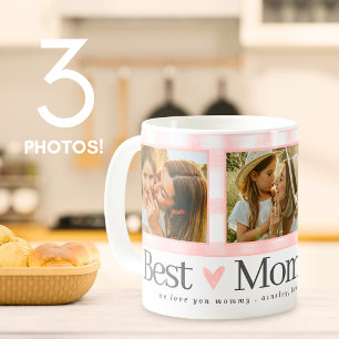 Bästa Mamma någonsin Gingham Hearts 3 Photo Mors d Kaffemugg
