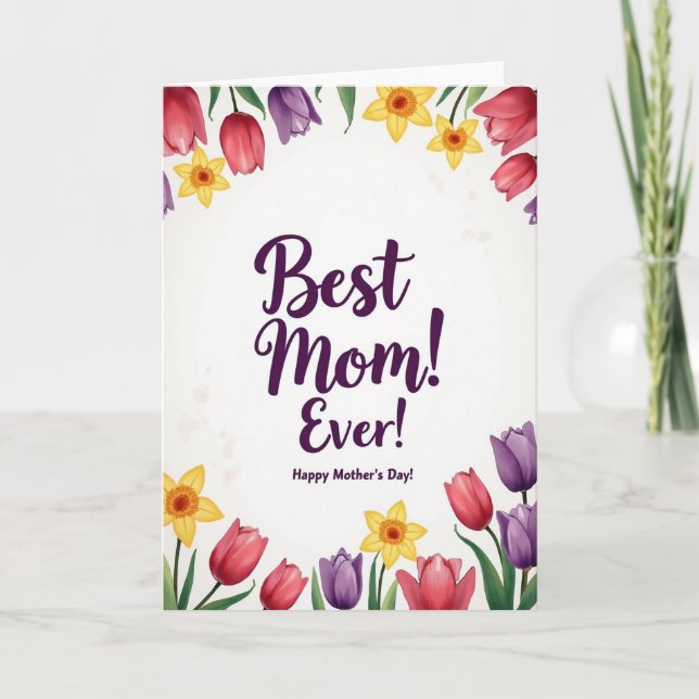 Bästa mamma någonsin Glad dag-kort Kort (Framsida)