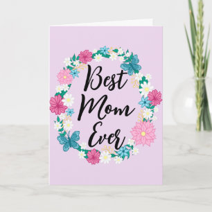 Bästa mamma någonsin Glad mors dag Blomsterkrans Kort