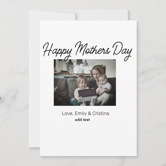 bästa mamma någonsin glad mors dag lägg till foto  julkort (Framsida)