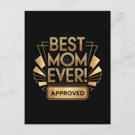 Bästa Mamma någonsin, godkänt - Golden Text Design Vykort