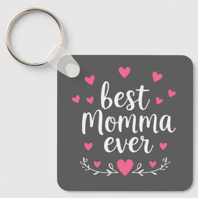 bästa mamma någonsin grå nyckelring (Framsida)