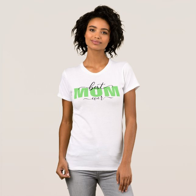Bästa MAMMA någonsin, Grönt, Kids Namn T Shirt (Hel framsida)