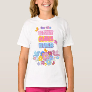 Bästa mamma någonsin Groovy Pastell Blommig Mors d T Shirt