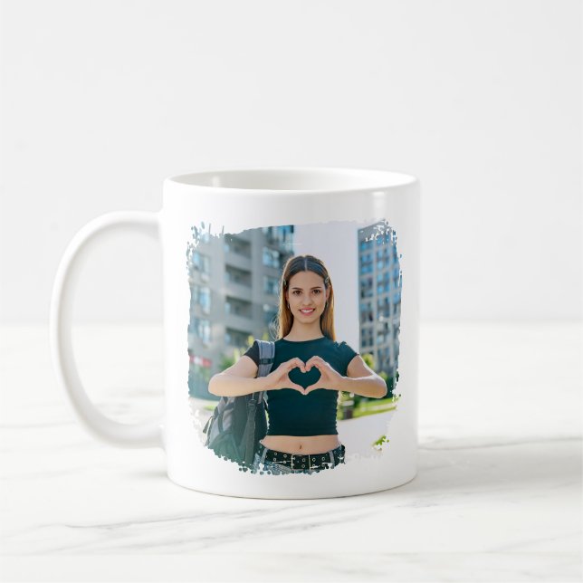 Bästa mamma någonsin Grunge kant foto Kaffemugg (Vänster)