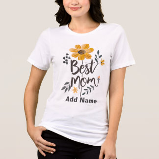 Bästa mamma någonsin Gul blomster - Personliga gåv T Shirt