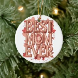 Bästa mamma någonsin Guld 3D-design | Elegant mors Julgransprydnad Keramik