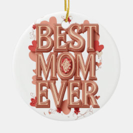 Bästa mamma någonsin Guld 3D-design | Elegant mors Julgransprydnad Keramik