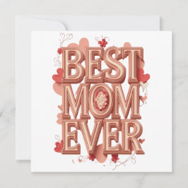 Bästa mamma någonsin Guld 3D-design | Elegant mors Julkort