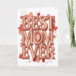 Bästa mamma någonsin Guld 3D-design | Elegant mors Kort
