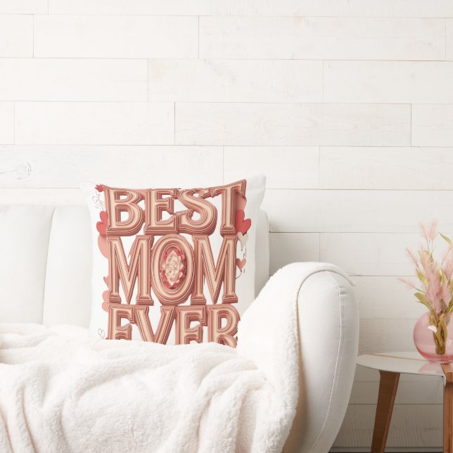 Bästa mamma någonsin Guld 3D-design | Elegant mors Kudde (Soffa)