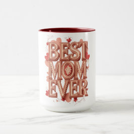 Bästa mamma någonsin Guld 3D-design | Elegant mors Mugg
