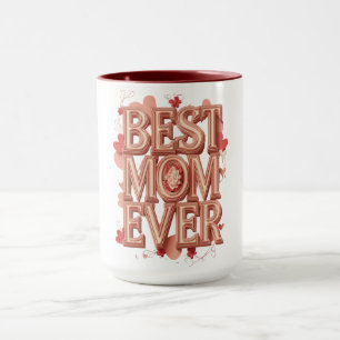 Bästa mamma någonsin Guld 3D-design   Elegant mors Mugg