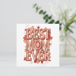 Bästa mamma någonsin Guld 3D-design | Elegant mors Tack Kort