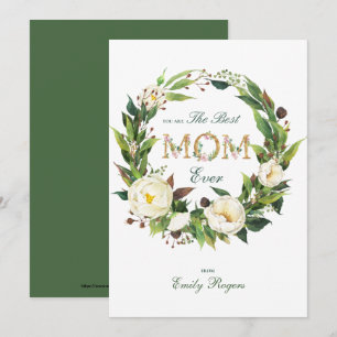 Bästa Mamma någonsin Guld-blommigt Spara Datumet