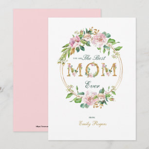 Bästa Mamma någonsin Guld-blommigten som skrev Mam Spara Datumet