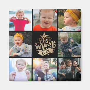 Bästa mamma någonsin Guld Foto Collage Present Mag Magnet