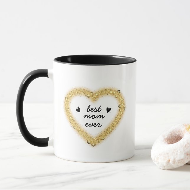 Bästa mamma någonsin guld mugg (Med munk)