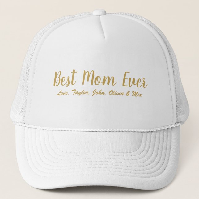 Bästa Mamma någonsin-guld-skript, personlig Keps (Framsida)