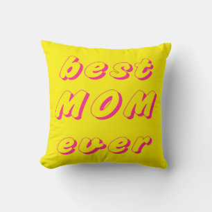 Bästa mamma någonsin-gultens rosa - minimal kudde