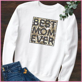 Bästa mamma någonsin Handritat blomster Citat T Shirt