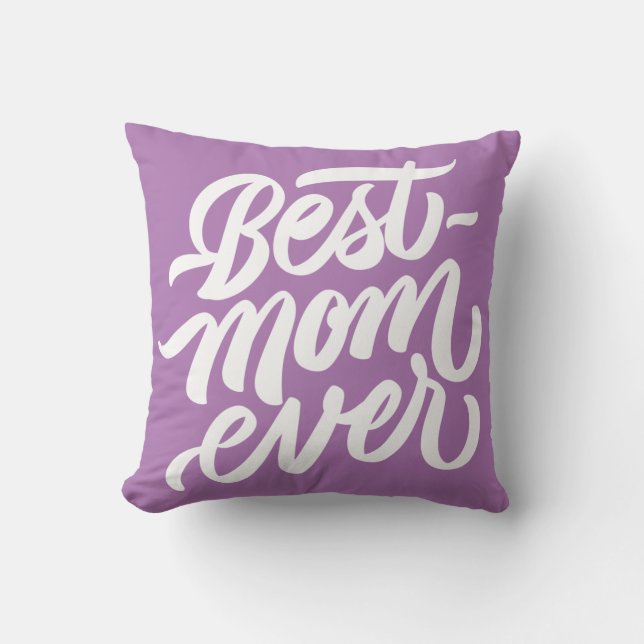 Bästa Mamma någonsin handskriven lavender Kudde (Framsida)