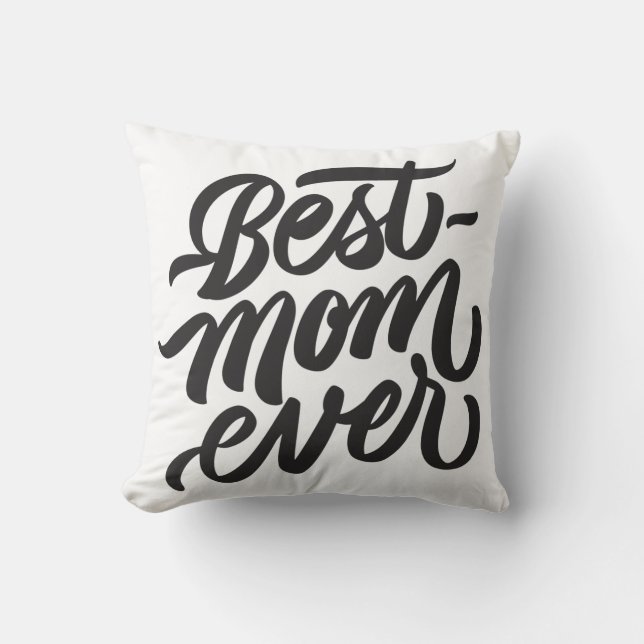 Bästa Mamma någonsin-handskrivna skripttypografi Kudde (Framsida)