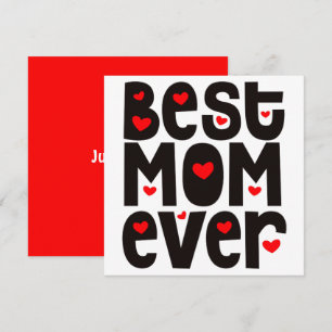 Bästa Mamma någonsin Heares bara sa Black Red Whit Kort