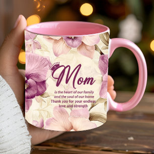Bästa Mamma någonsin Heart Flowers Photo Krona Mor Mugg