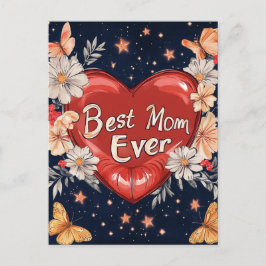 Bästa Mamma någonsin Heart-Mor Day-vykort för Helg
