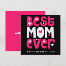 Bästa Mamma någonsin Heart Mors dag Black Rosa Whi
