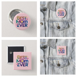 Bästa Mamma någonsin Hearts & Flowers Knapp