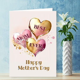 Bästa Mamma någonsin Hearts Mor dag Helgkort